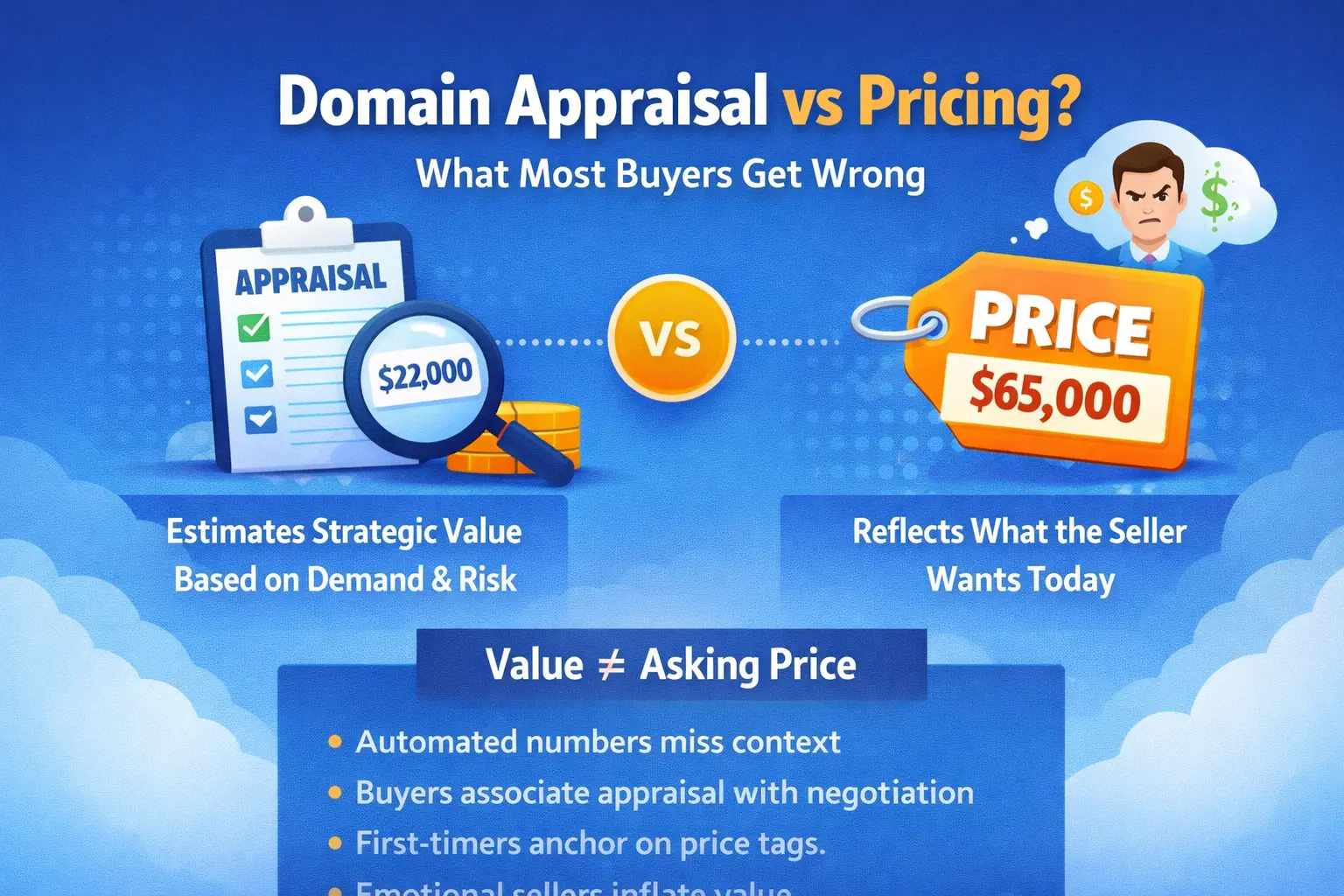 Domain Appraisal vs Pricing: What Most Buyers Get Wrong